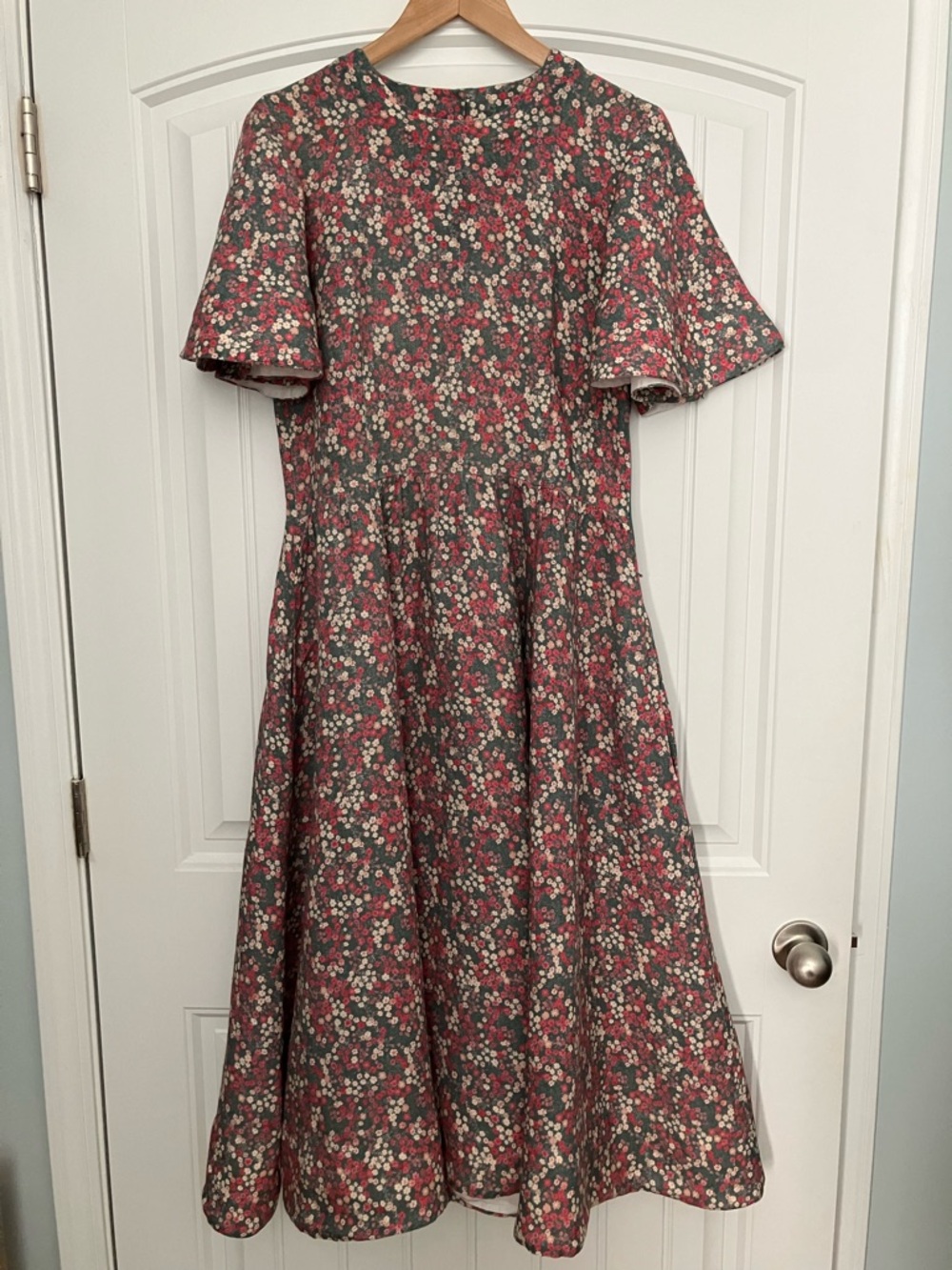 Son de Flor Floral Maxi Dress in Rose and Green